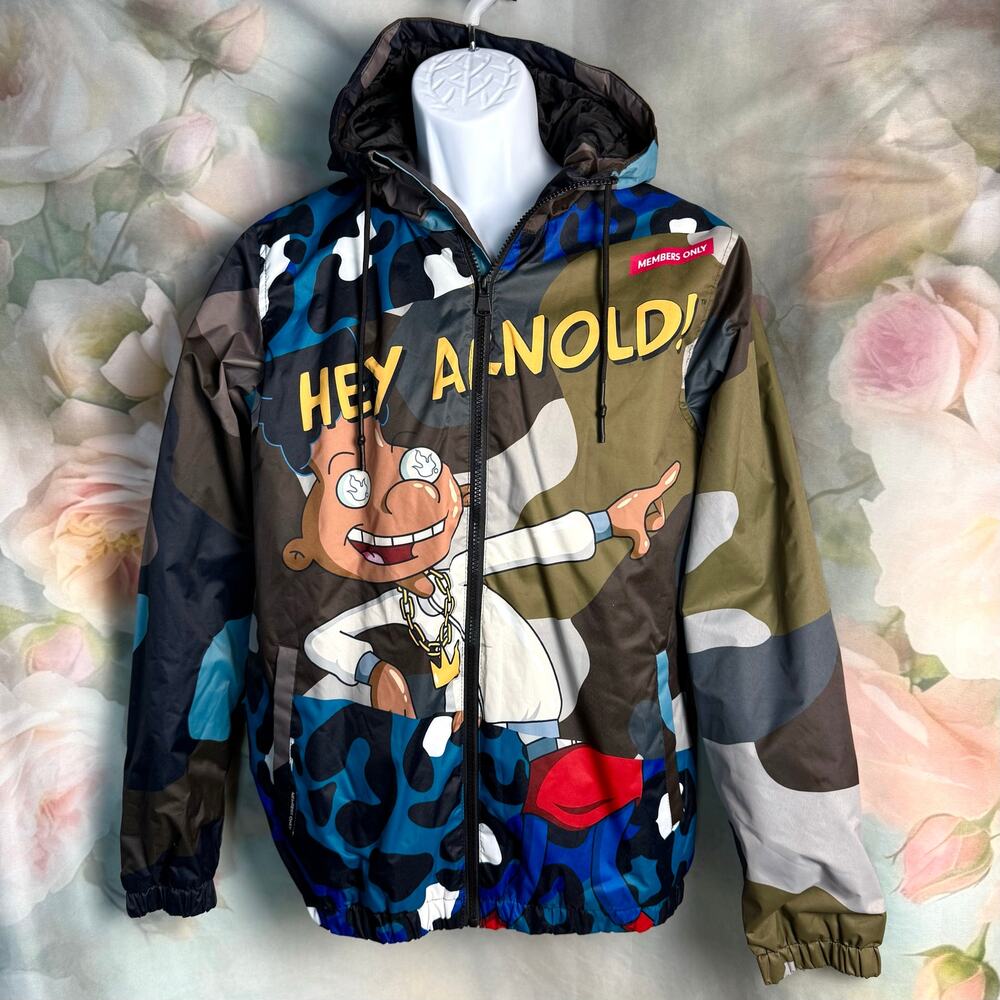 NWOT Members Only x Nickelodeon Hey Arnold Hooded Jacket